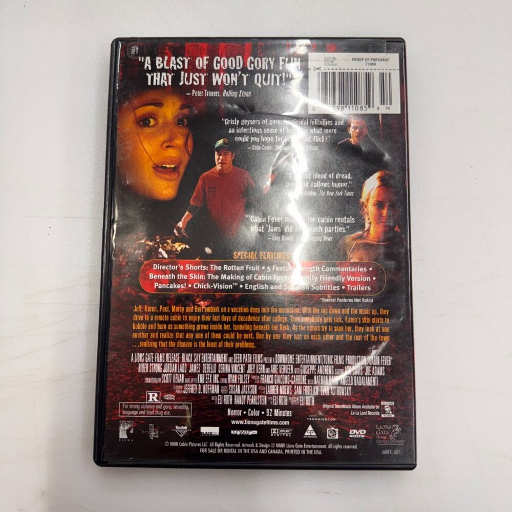 Cabin Fever (DVD) Disc Tested, Working - Picture 2 of 3